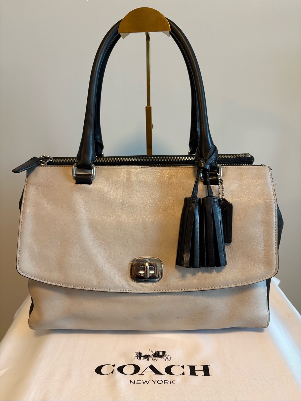 Coach Two-Tone Legacy Harper Leather Satchel